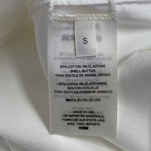 THE ROW Size S White Cotton Blend Spread Collar Oversized Hidden Buttons Shirt - Picture 5 of 6